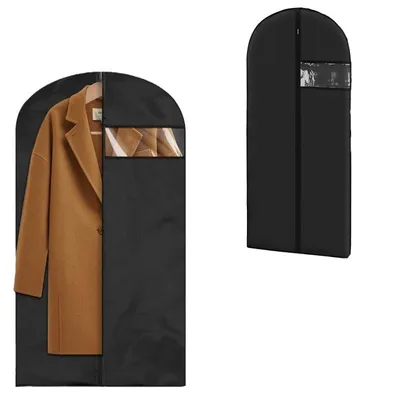 Produktbild von Kleidersack schwarz 60x100 cm Anzug Kleid Hemd Reise Schutzhülle mit Sichtfenster
