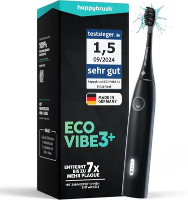 Produktbild von Elektrische Zahnbürste mit 8 Wochen Power Akku – Ultraschall Zahnbürsten Schallzahnbürste Eco Vibe 3+ –  – 100 Tage testen
