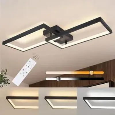Obrázok produktu pre ZMH LED stropné svietidlá stropné svetlo čierne stmievateľné s diaľkovým ovládaním 40W kovová lampa do obývačky moderná lampa do kuchyne lampa do spálne lampa do spálne