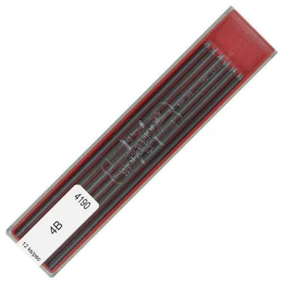 Zdjęcie produktu dla Wkłady do ołówków 2 mm 4B grafitowe automatyczne 12 sztuk