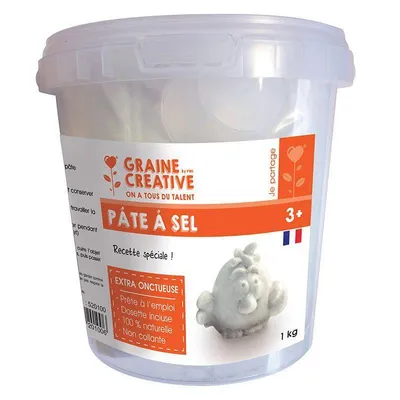 Produktbild von Salzteig 1 kg, gebrauchsfertig, 100% natürlich, lufttrocknend oder ofenbackbar