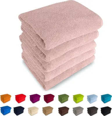 Produktbild von 500g/m2 Handtuch 100% Baumwolle Frottee 50x100 Nr 03 rosa