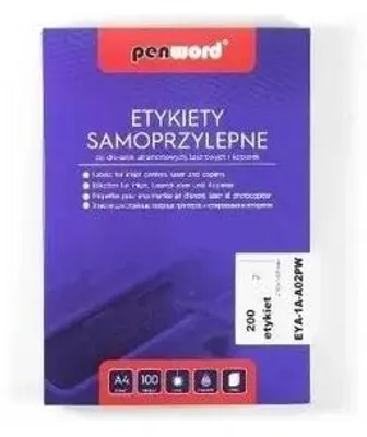 Productafbeelding van Etykiety samoprzylepne A4/100K 2x210x148mm - Penword