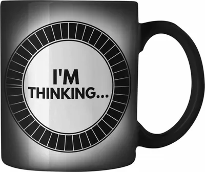 Produktbild von Trendation - Lustige Gamer Farbwechsel Zauber-Tasse Zocker Geschenk Gamer Gamergirl Geschenkidee Geburtstag I'm Thinkin (Schwarz)