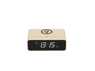 Produktbild von Frugalino Wecker mit dimmbarem LED-Display, Induktives Laden, Dual-Alarm, beige