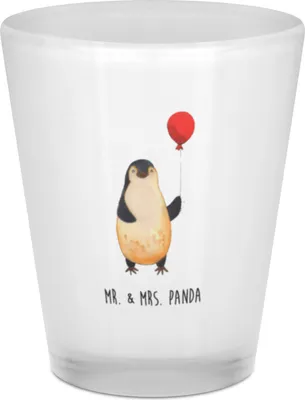 Produktbild von Mr. & Mrs. Panda Schnapsglas Pinguin Luftballon - Transparent - Geschenk, Jahrmarkt, Likörglas, Stamperl, Likör Glas, Glück, Kirmes, Shot, Gläschen, Geschenkidee