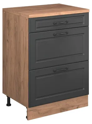 Obrázek produktu pro Skříň do podkroví Vicco Rion Antracitový venkovský dům 60 x 81.6 cm bez šikminy se 3 zásuvkami, Model 60767