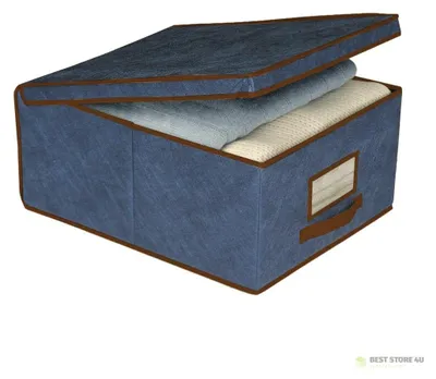 Aufbewahrungsbox aus Polyester, blau, mittel, 48x36x19 cm