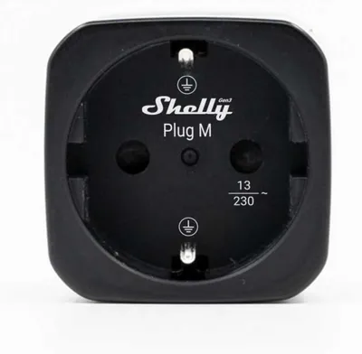 Obrázok produktu pre Shelly Plug M Gen3, čierna, 4-dielna sada, inteligentná zásuvka s meraním spotreby energie