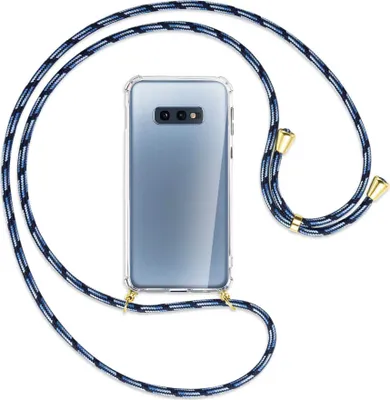 Produktbild von Handykette Backcover-Schutzhülle mit Band (Metall goldfarben) für Samsung Galaxy S10e - Blautöne