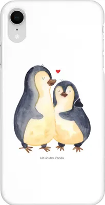 Produktbild von Mr. & Mrs. Panda Iphone XR Handyhülle Pinguin umarmen - Weiß - Geschenk, Verknallt, Liebe, Umarmung Verliebt, Hochzeitstag, Hochzeit, Handy Case, Premium Kunststoff