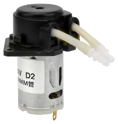 Produktbild von D-2 2*4mm DC 24V DIY Peristaltik-Flüssigkeitspumpe Dosierpumpe für Laboranalytik (Schwarz)