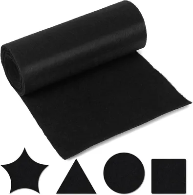 Obrázok produktu pre Filcové Role, 30 cm x 3 m, 4 mm hrubé, Čierne, pre Kreatívne Remeslá