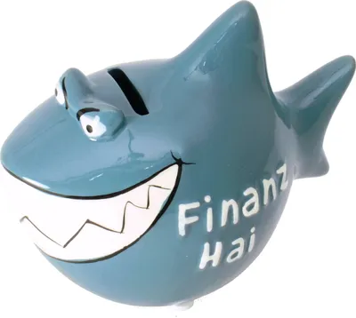 Produktbild von KCG 101268 Spardose Hai "Finanz-Hai" - Keramik, klein