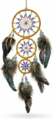 Produktbild von Traumfänger - Dreamcatcher mit Perlen 3-fach, 11 cm