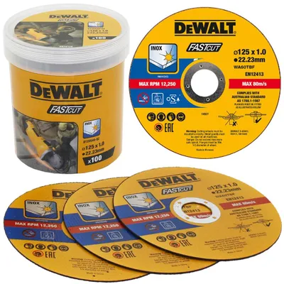 Zdjęcie produktu dla DeWALT DT20540-QZ, Płyta szlifierska, Środek płaski, Żelazo, Metal, Stal nierdzewna, DeWALT, 2,22 cm, 12,5 cm