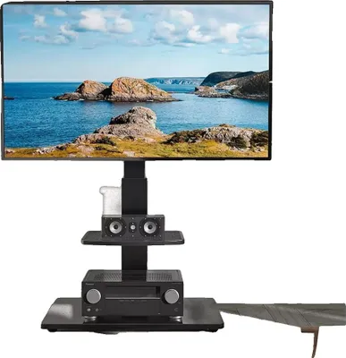 Obrázek produktu pro Držák na TV stojan, otočný, výškově nastavitelný, černý