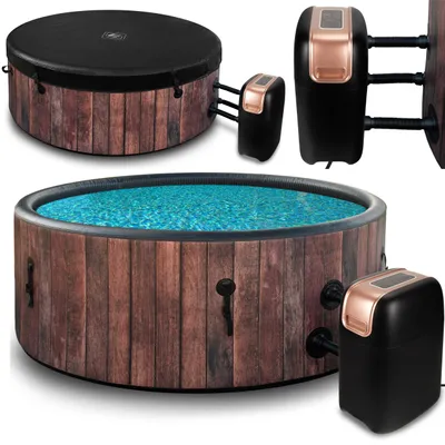 Image de COIL Whirlpool SPA Gonflable, Piscine avec hydromassage, extra-mince, In & Outdoor, 6 personnes, 175 cm, RUSTICAL