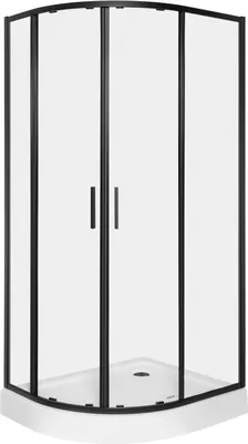 Zdjęcie produktu dla Kabina prysznicowa Kerra Solid RA 80x100cm BL, z brodzikiem, asymetryczna prawa