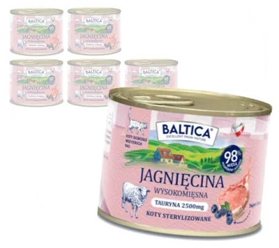 Zdjęcie produktu dla Baltica Smaki Regionów Jagnięcina 6x185g Bezzbożowa Mokra Karma Dla Kotów Sterylizowanych