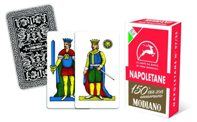 Productafbeelding van MODIANO Speelkaarten NAPOLETANE, 150-jarig jubileum - rood