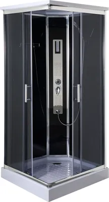 Produktbild von Sanotechnik Komplettduschkabine TREND 2 Glaspaneel schwarz 215cm x 90 cm