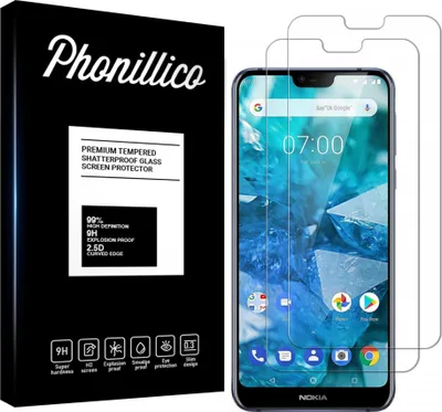 Zdjęcie produktu dla Szkło hartowane do NOKIA 7.1 [2 sztuki] Folia ochronna na ekran odporna na zarysowania Phonillico®