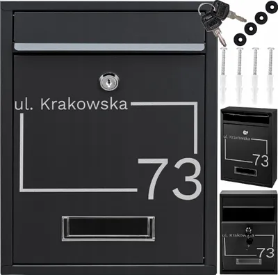 Obrázek produktu pro Malá Černá Poštovní Schránka Na Dopisy + Vzor