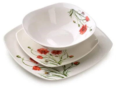 Zdjęcie produktu dla Lea Poppy Komplet Obiadowy 18Części16Cm 500Ml/18Cm/24Cm