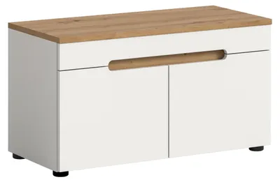 Produktbild von xonox.home - Sitzbank Canu 80x45x37 cm weiß Absetzung Artisan Eiche Nb.