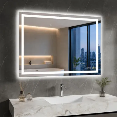 Immagine prodotto di Specchio da bagno illuminato, 70x90 cm, antiappannamento, grado di protezione IP65, dimmerabile, 3 tonalità di luce
