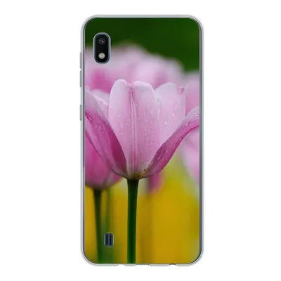 Produktbild von MuchoWow® Handyhülle Schutzhülle Hülle für Samsung Galaxy A10 Blumen - Tulpen - Rosa Silikon Softcase Handy Hülle - Schutzhülle