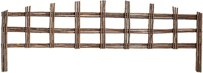 Immagine prodotto di Recinzione per giardino in rami di salice - Recinzione in legno per giardino - Per delimitare aiuole - Aspetto naturale - 100 cm - Naturale