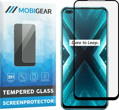 Produktbild von Mobigear Premium  Realme X3 SuperZoom Panzerglas Gehärtetes Glas Displayschutz - Hüllenfreundlich - Schwarz