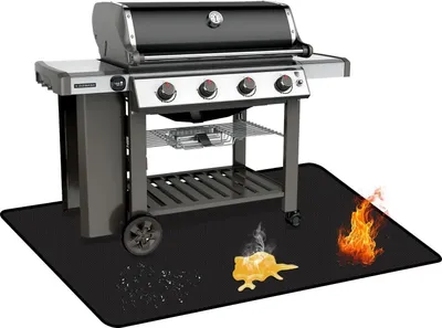 Produktbild von BBQ Hitzeschutzmatte 165×100 cm, feuerfest & doppelseitig, wasser- & ölbeständig, schützt Terrasse, Rasen & Boden, für Grill, Kamin & Outdoor
