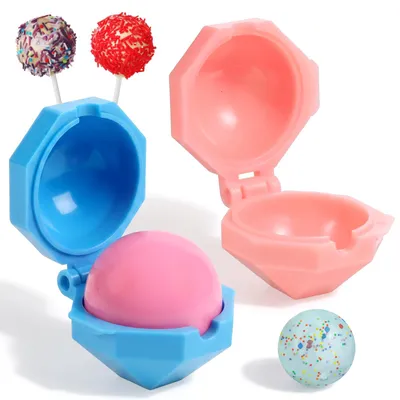 Productafbeelding van Cake pop-vormen - Bolvormig voor het maken van cakejes op een stokje - 2 stuks