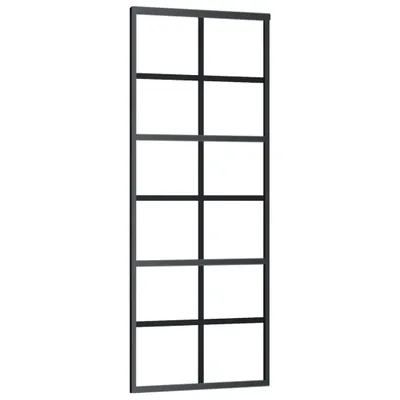 Produktbild von vidaXL Schiebetür ESG-Glas und Aluminium 76x205 cm Schwarz