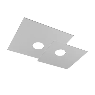 Immagine prodotto di Plafoniera Moderna Rettangolare Plate Metallo Grigio 2 Luci Gx53