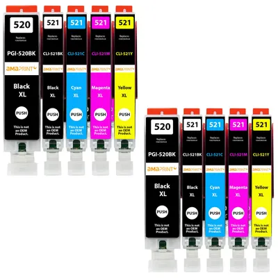 Image de 10 cartouches d'encre XL compatibles avec Canon, pour différents modèles Pixma