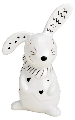Produktbild von Keramikhase, Hasenvorderseite, 12 cm, weiß