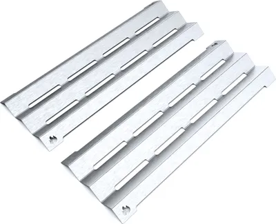 Produktbild von Gasgrill Edelstahl Brennerabdeckung passend für Napoleon Triumph T325 T410 T495, Farbe:2 Leisten Gebürstet Flame