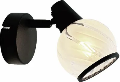 Obrázek produktu pro Moderní černá nástěnná lampa se skleněným stínidlem Megan 1xE14 40W REA831001-30 Reality
