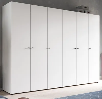 Produktbild von Kleiderschrank "Carter" in weiß Drehtürenschrank 6-türig 240 x 176 cm