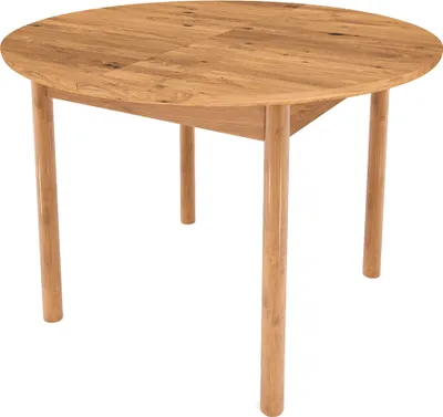 Produktbild von Esstisch rund, ausziehbar 100/140 cm, Eiche massiv geölt, PORI-165