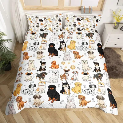 Imagen del producto de Funda de edredón infantil con estampado de animales