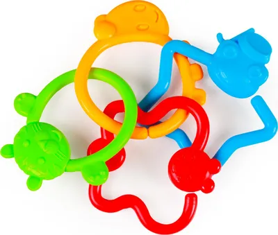 Produktbild von RAPPA Babyrassel mit bunten Tierformen – Greifling und Spielzeug für Babys