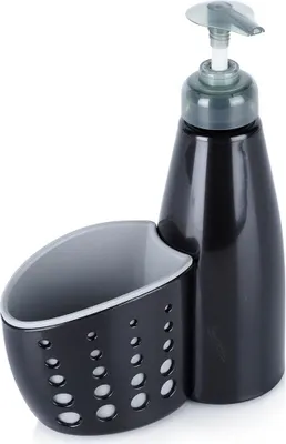 Produktbild von Vilde | Seifenspender - Schwarz - 370 ml - Küchenseifenspender - Mit Schwammbehälter