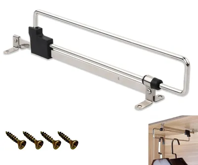Ausziehbare Kleiderstange 25 cm, Edelstahl, mit Schrauben