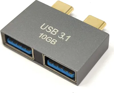 Produktbild von USB 3.1 Gen 2 Doppel Adapter 2x Typ C Stecker zu 2x 3.0 Typ A Stecker Kabel OTG