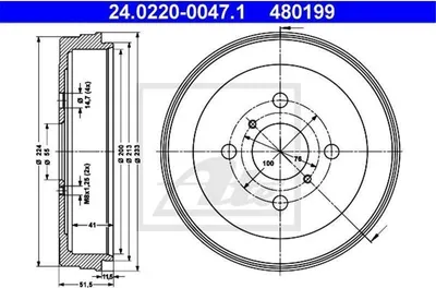 Produktbild von ATE Bremstrommel  24.0220-0047.1
